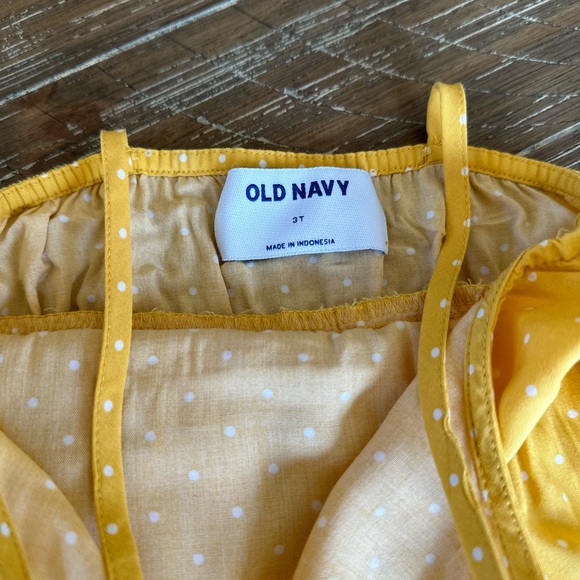 Old Navy yellow dress, navy romper, with cream sweater, all are size 3T - Picture 4 of 14